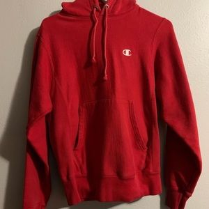 Red champion hoodie